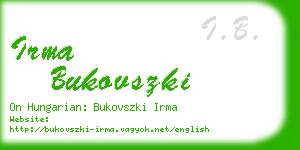 irma bukovszki business card